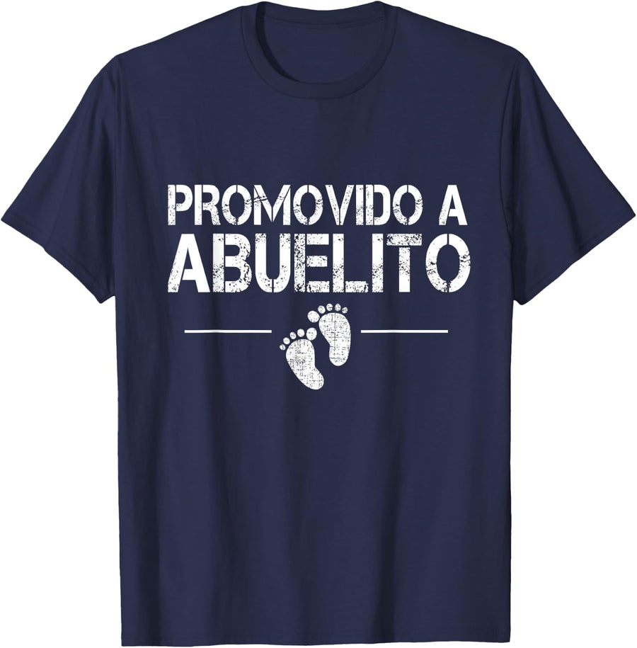 Promovido A Abuelito Spanish Pregnancy Announcement Grandpa T-Shirt - Navy Blue