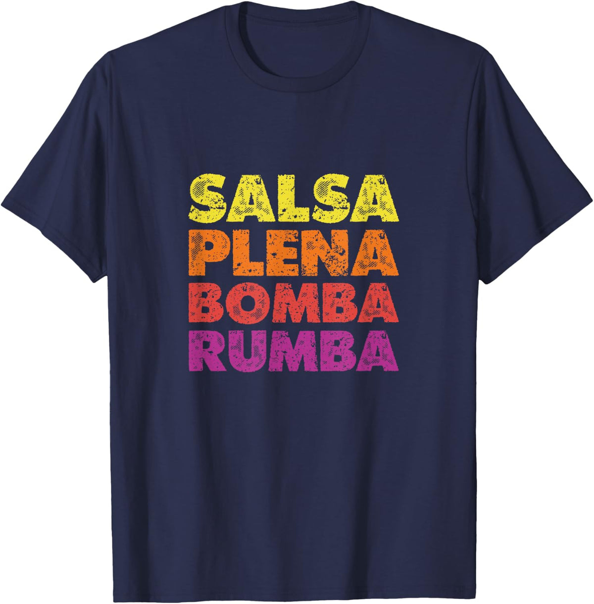 Salsa Plena Bomba Rumba Latin Music Dancing T-Shirt - Navy Blue