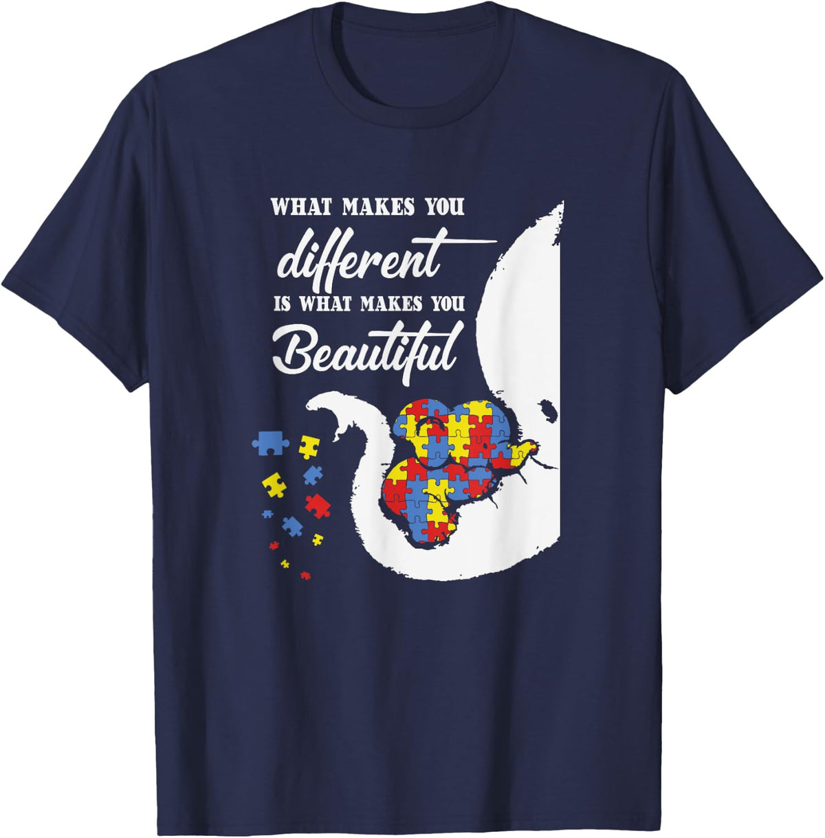 What Makes You Different is What Makes You Beautif T-Shirt - Navy Blue