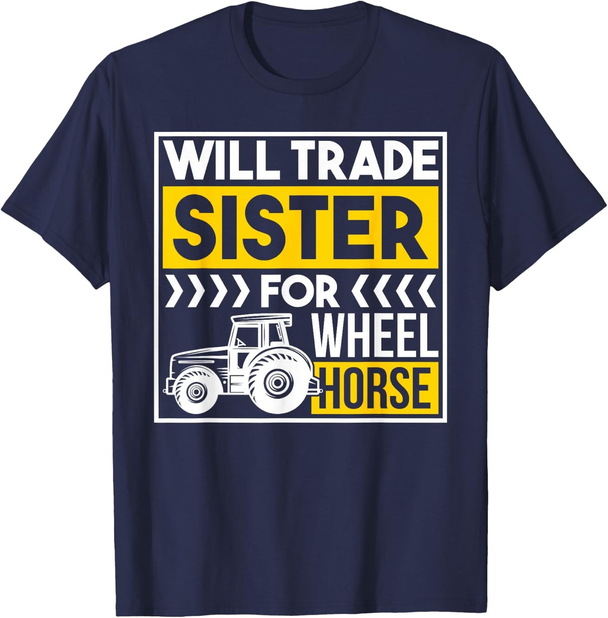 Farmer Farming Tractor Gift T-Shirt - Navy Blue