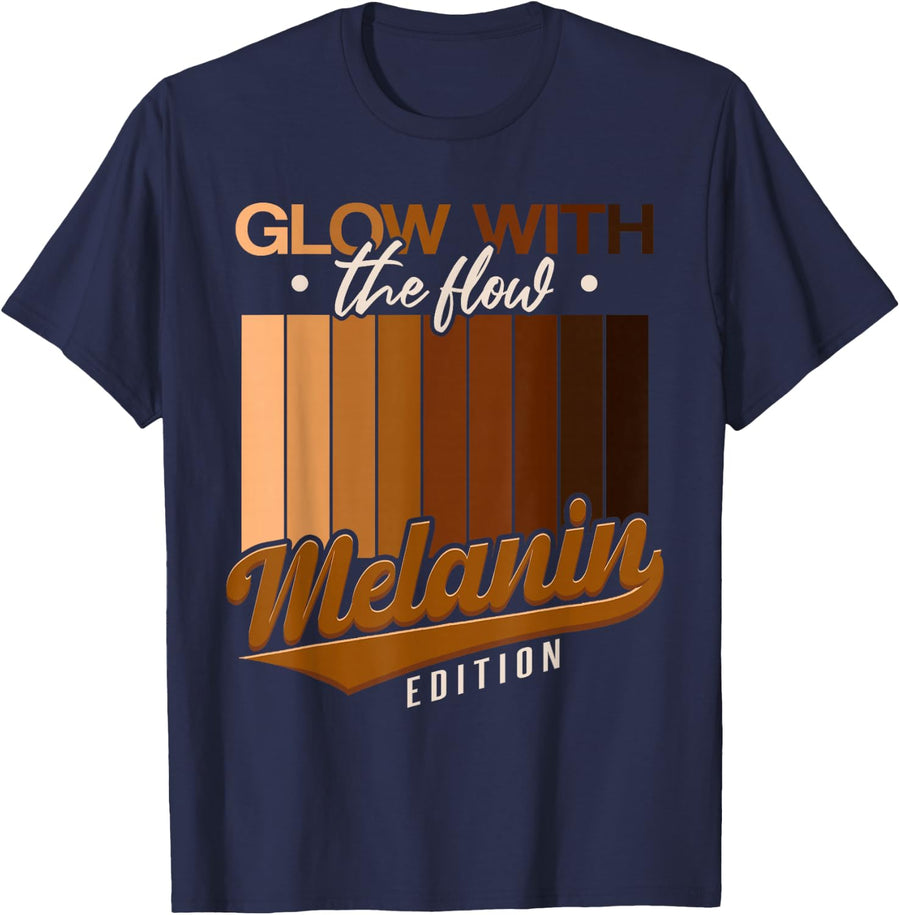 Melanin Quote T-Shirt Tees For Women Black Pride Shirts With Quotes - Navy Blue