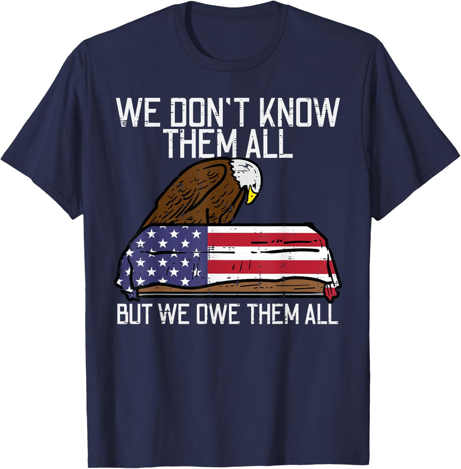 Memorial Day We Dont Know Them All US Flag Men Women Kids T-Shirt - Navy Blue