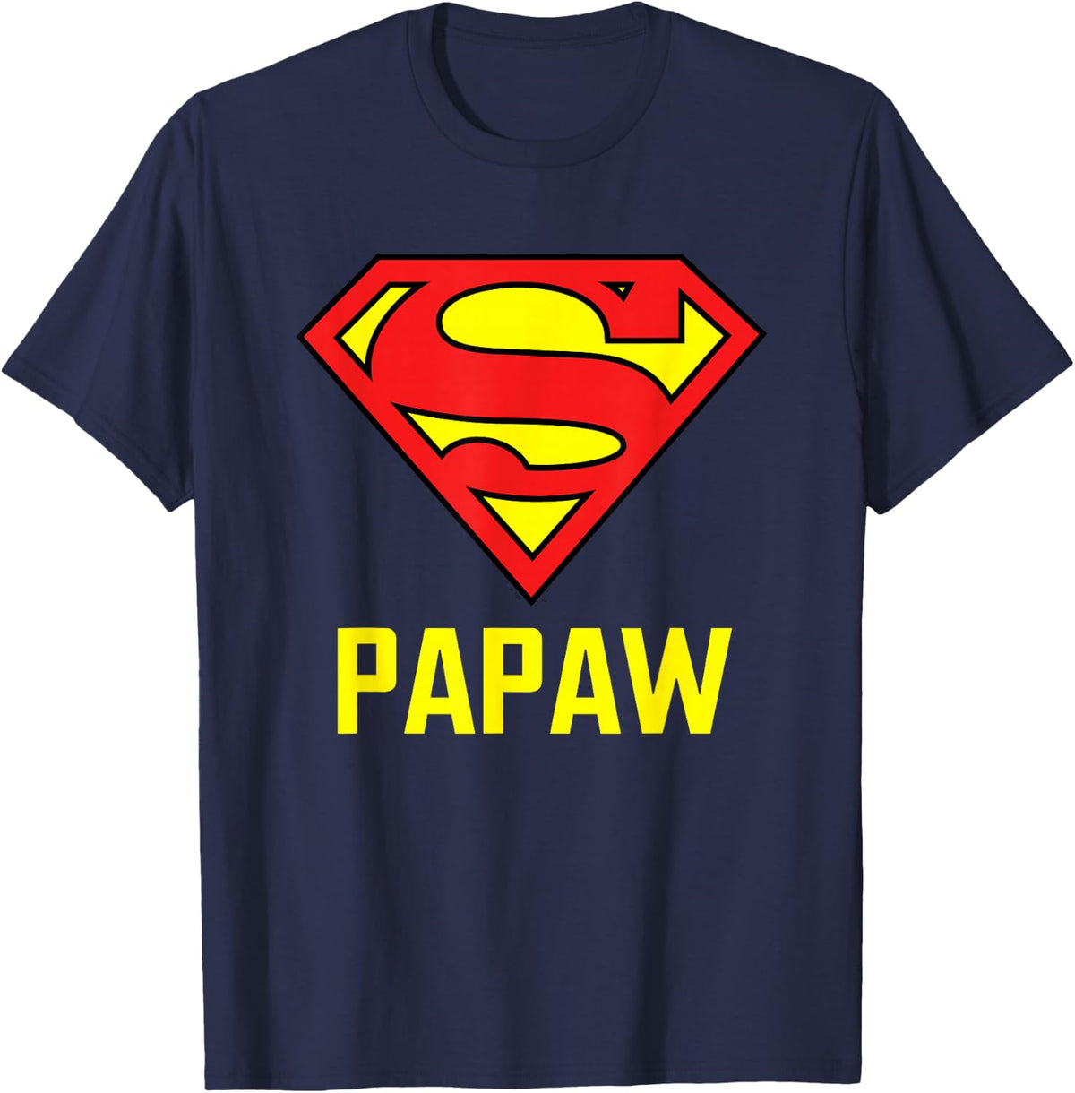 Superman Super Papaw T-Shirt - Navy Blue