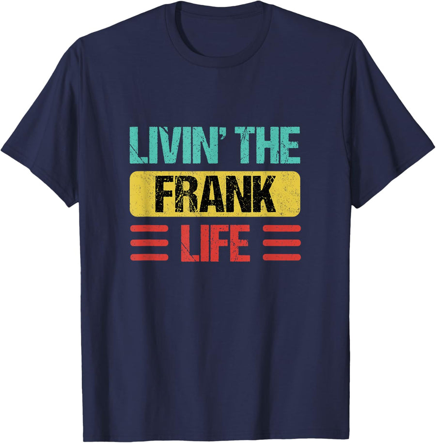 Frank Name T-Shirt - Navy Blue