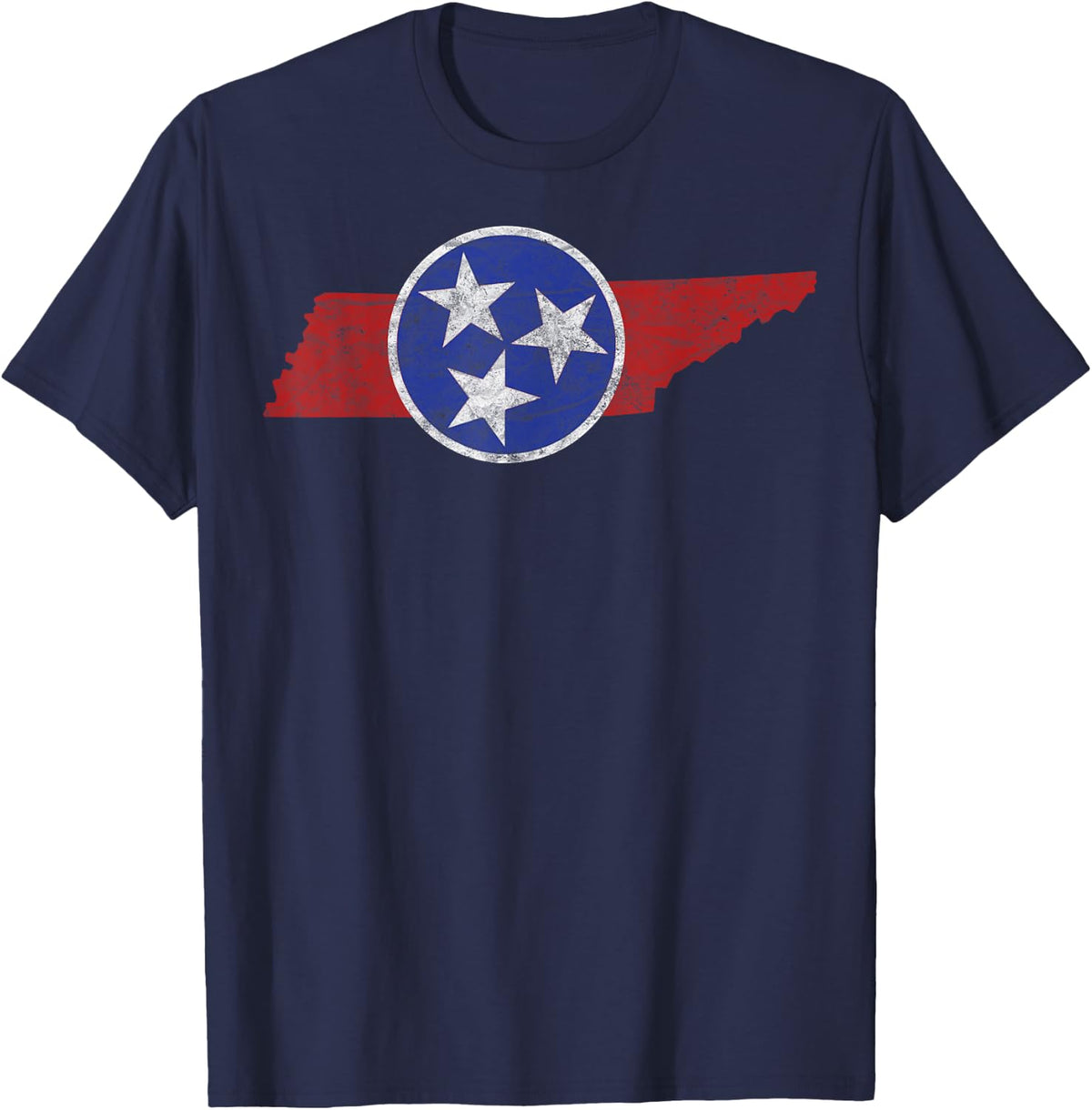 TN Tennessee The Volunteer Mountain 3 Stars State Tee T-Shirt - Navy Blue