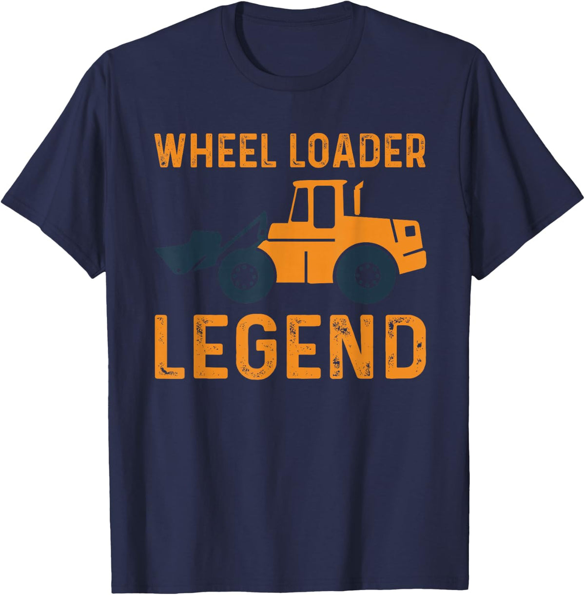Wheel Loader Legend Outfit Construction Vehicle T-Shirt - Navy Blue