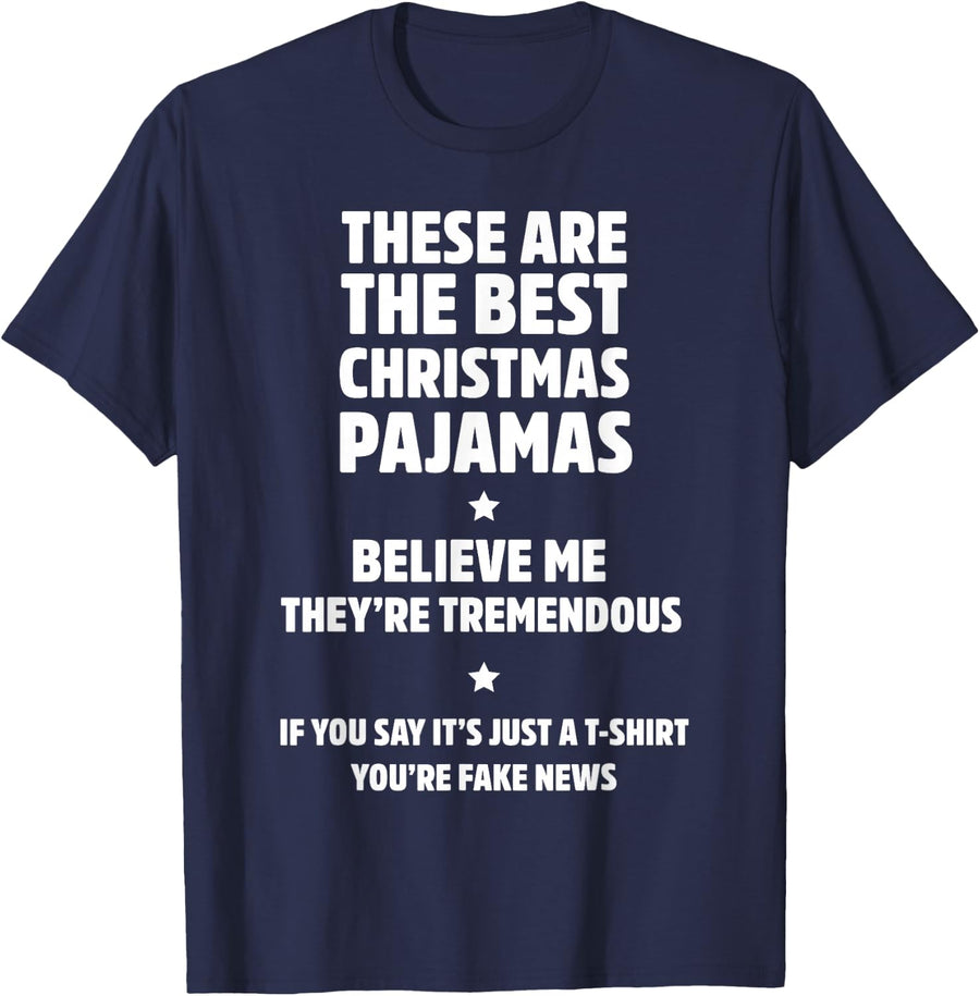 Hilarious Family Christmas Pajama Set, Trump Gifts Shirt T-Shirt - Navy Blue