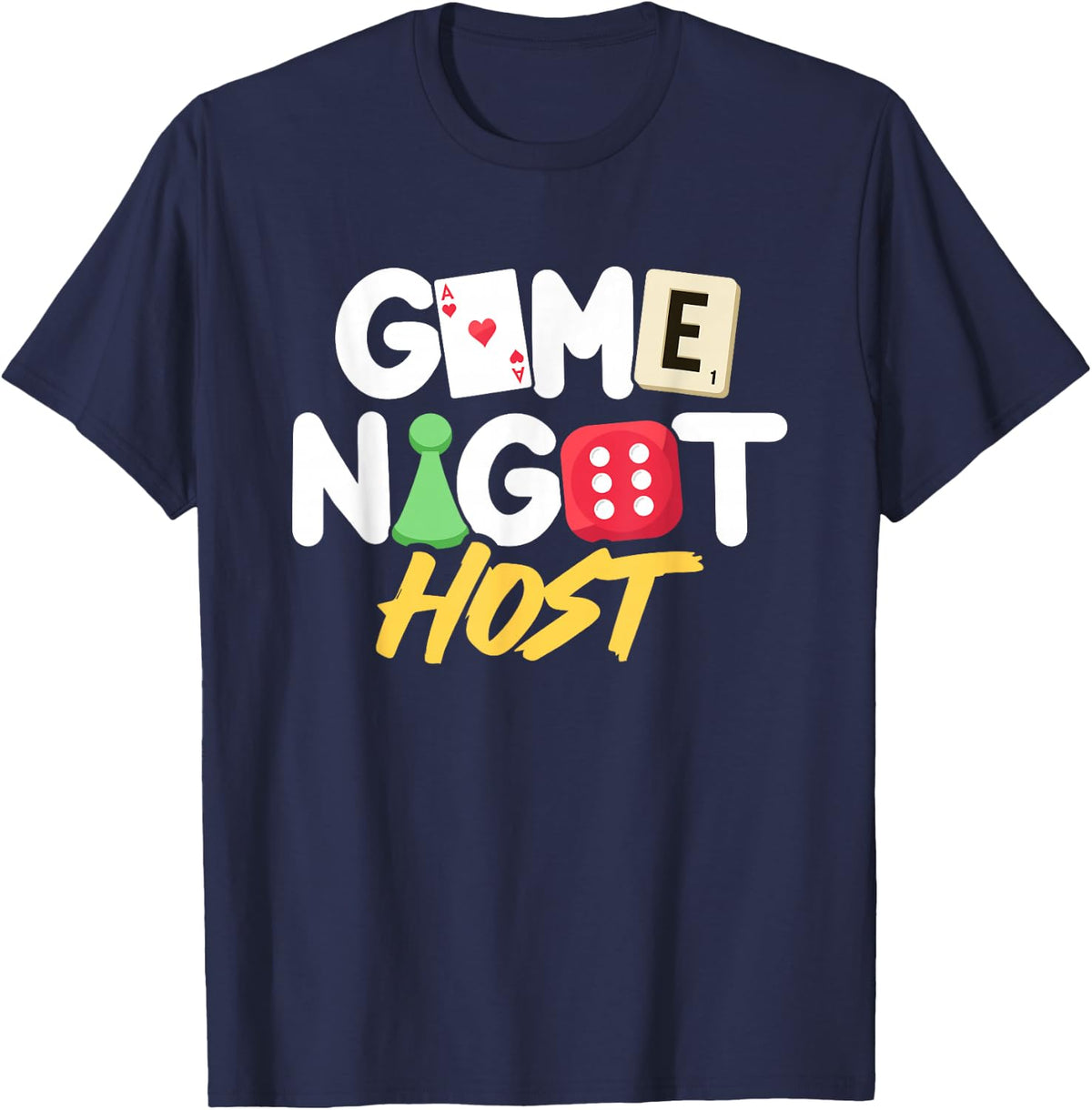 Game Night Host Board Game Trivia Night Team Women Men T-Shirt - Navy Blue