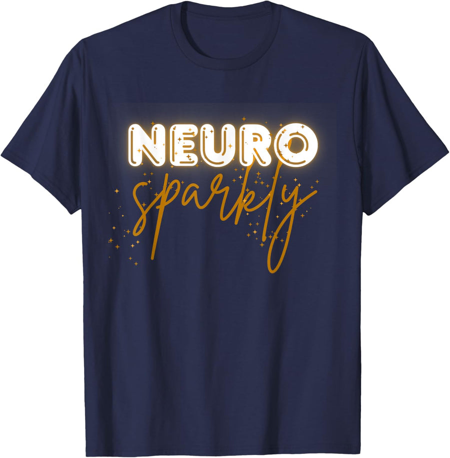 Neurodivergent Neuro Sparkly Autism Spectrum ADHD Awareness T-Shirt - Navy Blue