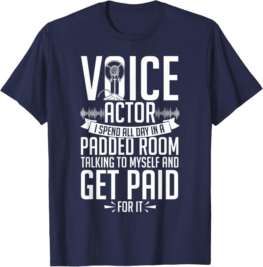 Voice Actor Voice-over Actress Acting Talent Voiceover T-Shirt - Navy Blue