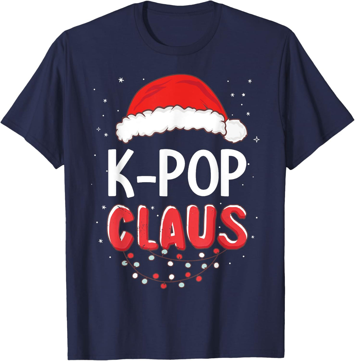 K-Pop Santa Claus Christmas Matching Costume T-Shirt - Navy Blue