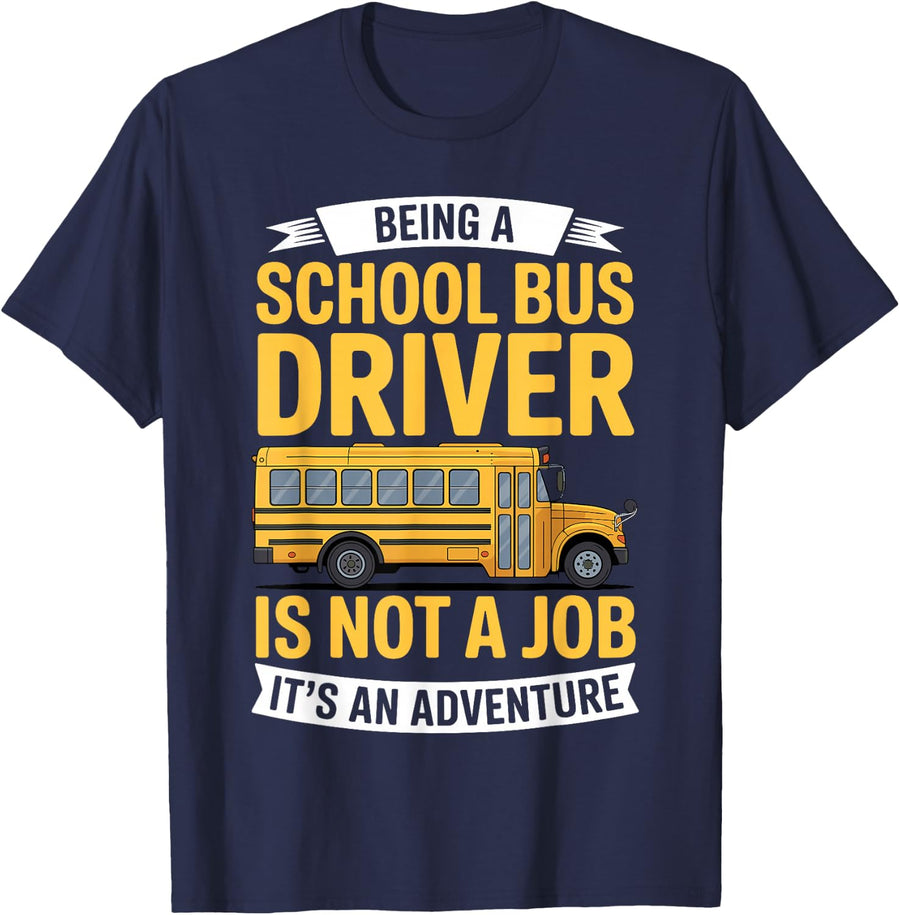 School Bus Costume for Men Women Kids School Bus Lover T-Shirt - Navy Blue