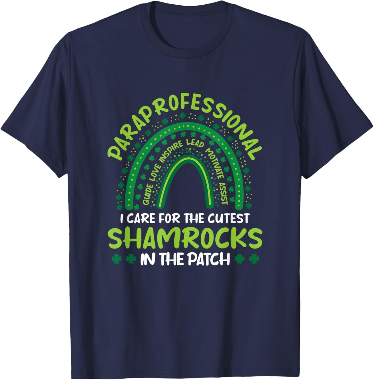 Paraprofessional Para Paraeducator St. Patrick's Day T-Shirt - Navy Blue