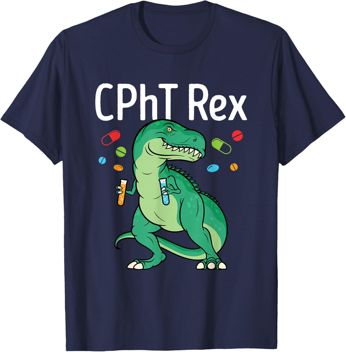 CPhT Cute Certified Pharmacy Technician T-Shirt - Navy Blue