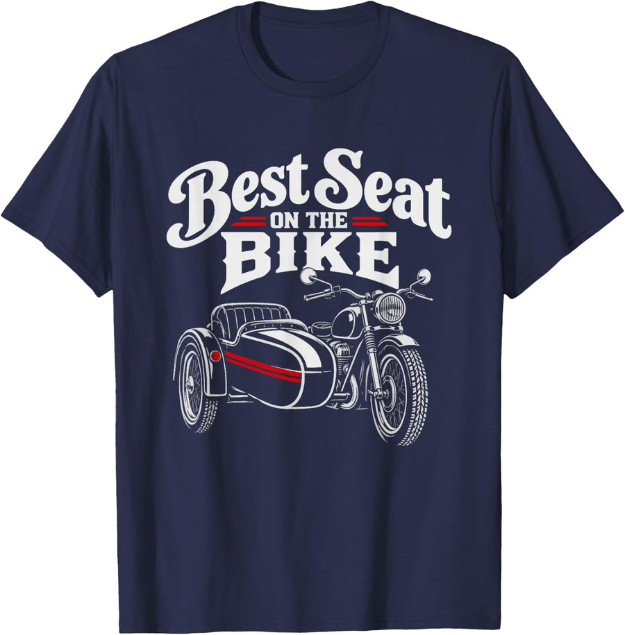 Sidecar Passenger Who Gets Best Seat Every Motorcycle Ride T-Shirt - Navy Blue