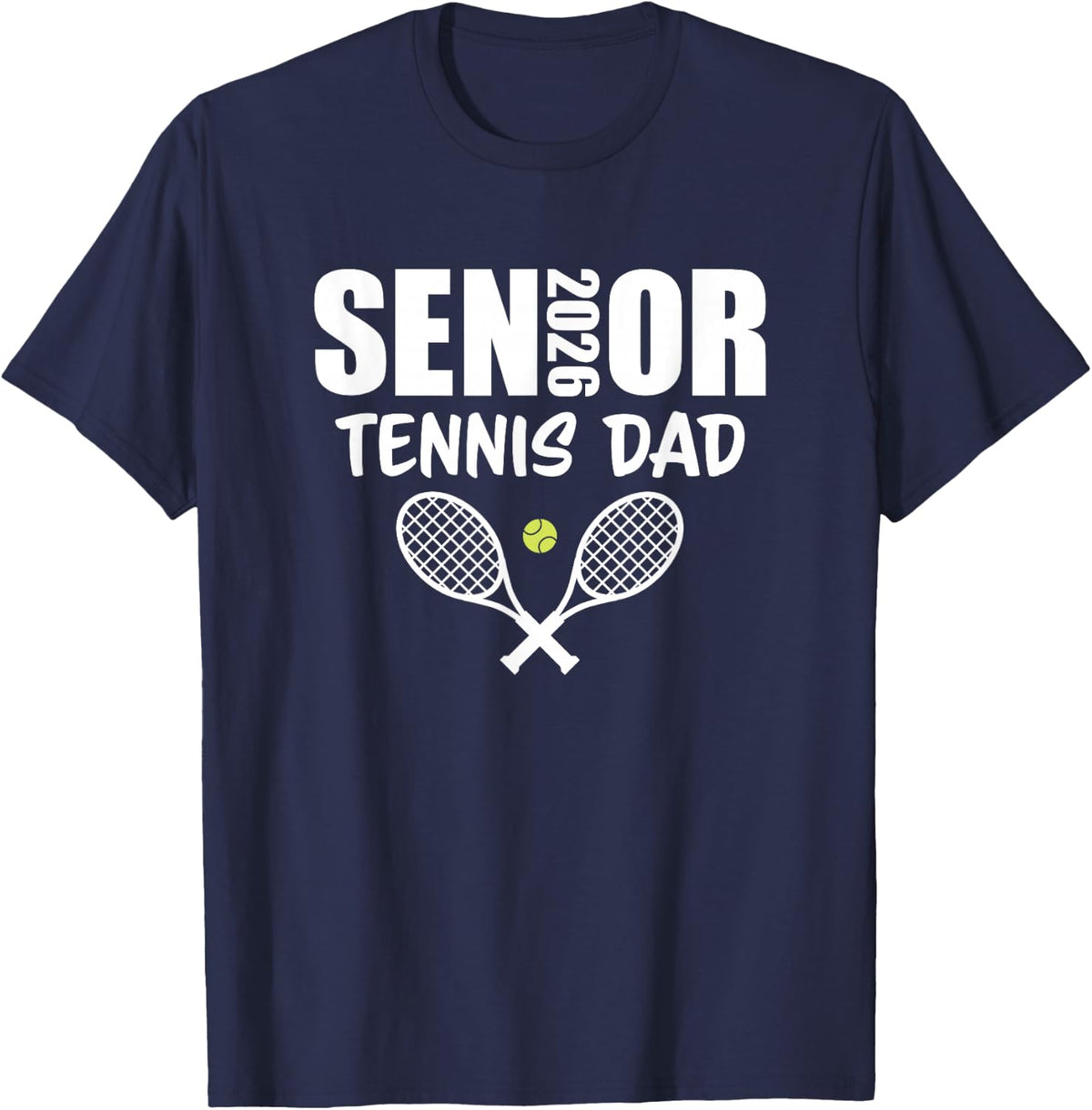 2026 Senior Tennis Dad Team Parent Helper T-Shirt - Navy Blue