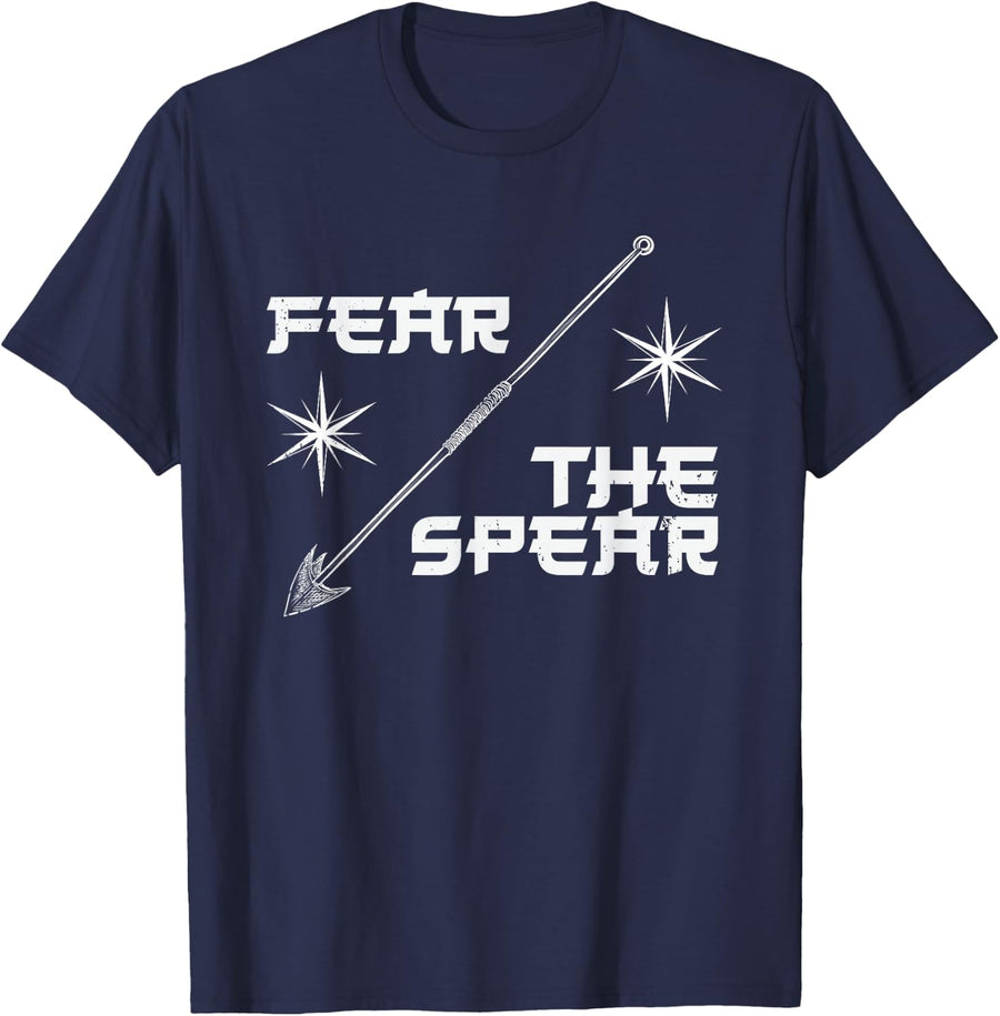 Fear The Spears Spearfishing Diver T-Shirt - Navy Blue