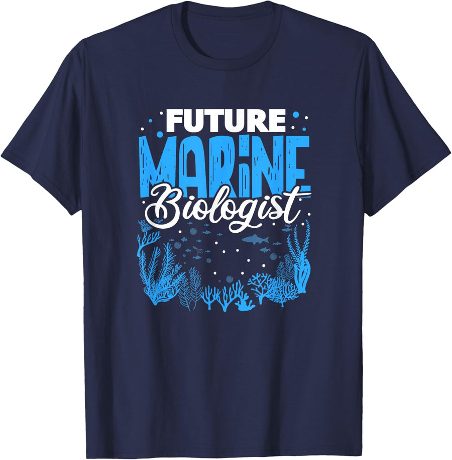 Future Marine Biologist Marine Biology Student Underwater T-Shirt - Navy Blue