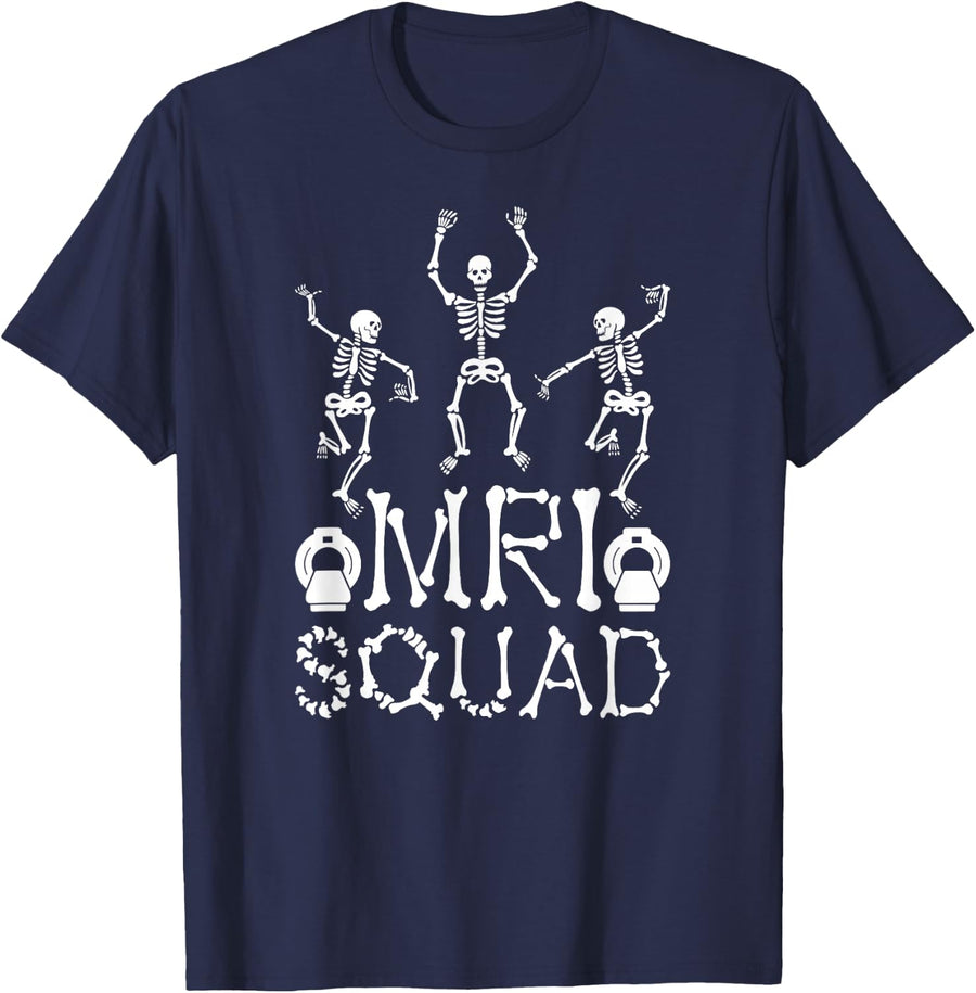 MRI Squad MRI Tech Team MRI Technologist Crew T-Shirt - Navy Blue