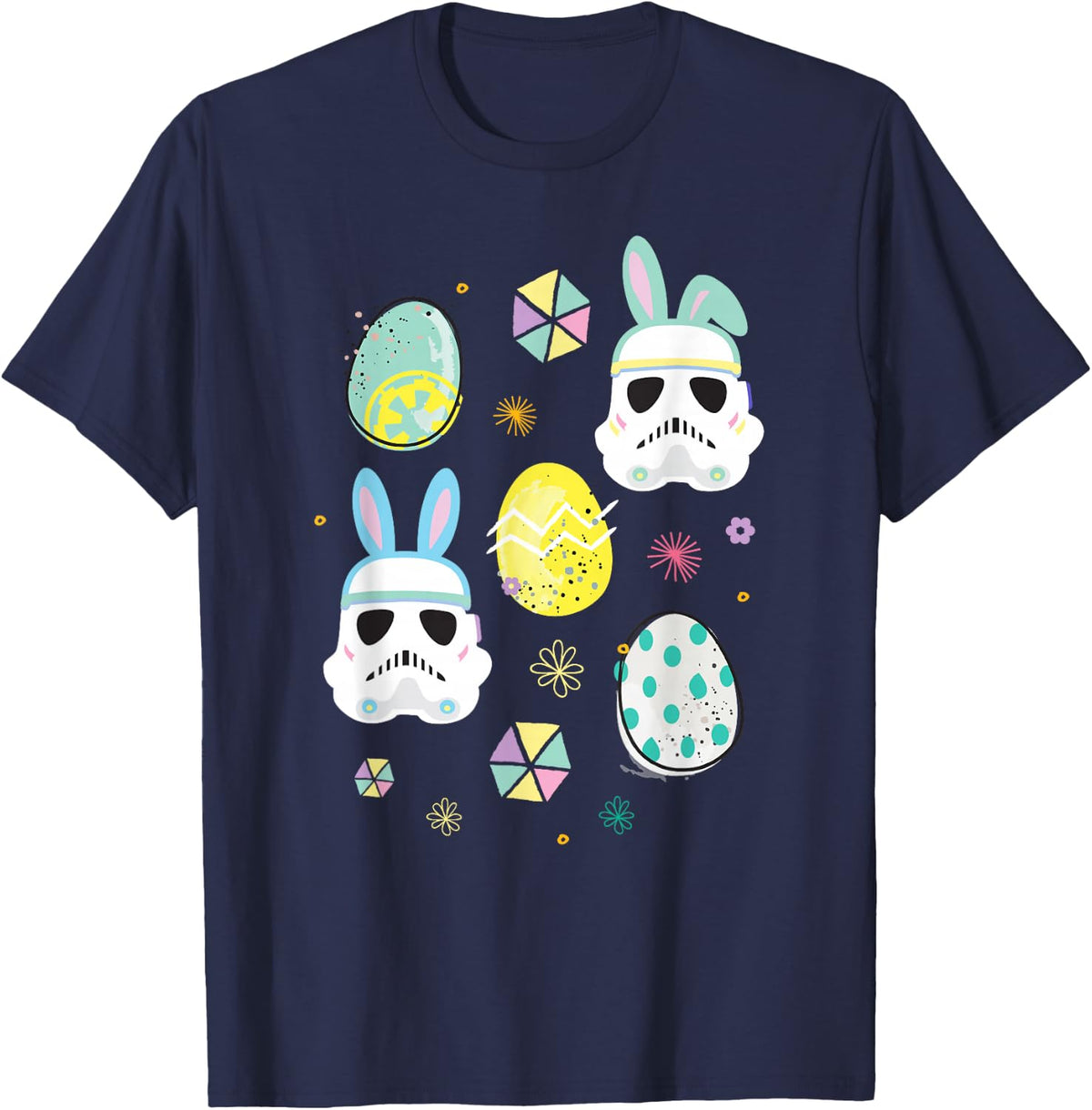 Star Wars Easter Bunny Stormtroopers and Easter Eggs T-Shirt - Navy Blue