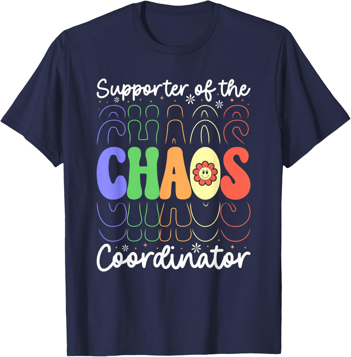 Chaos Coordinator, Preschool Kindergarten Teacher Assistant T-Shirt - Navy Blue