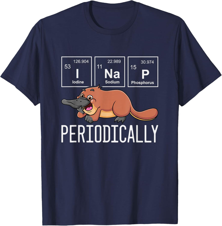Platypus Nap Zookeeper Funny Lazy Biologist Animal Lover T-Shirt - Navy Blue