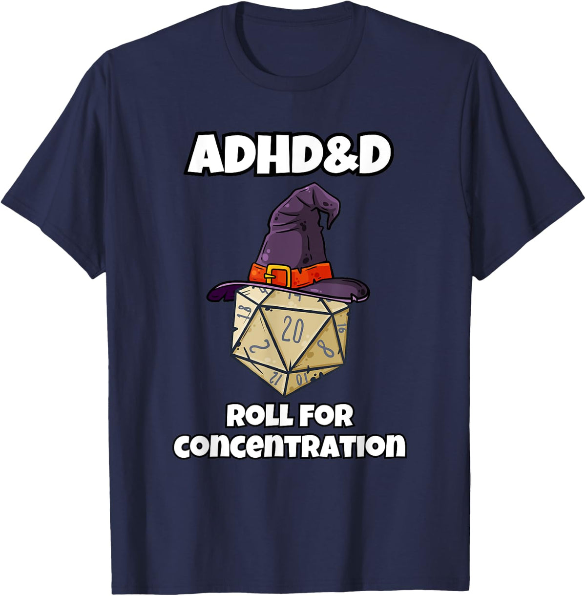 Roll For Concentration T-Shirt - Navy Blue