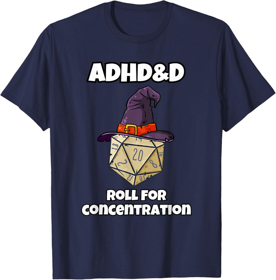 Roll For Concentration T-Shirt - Navy Blue