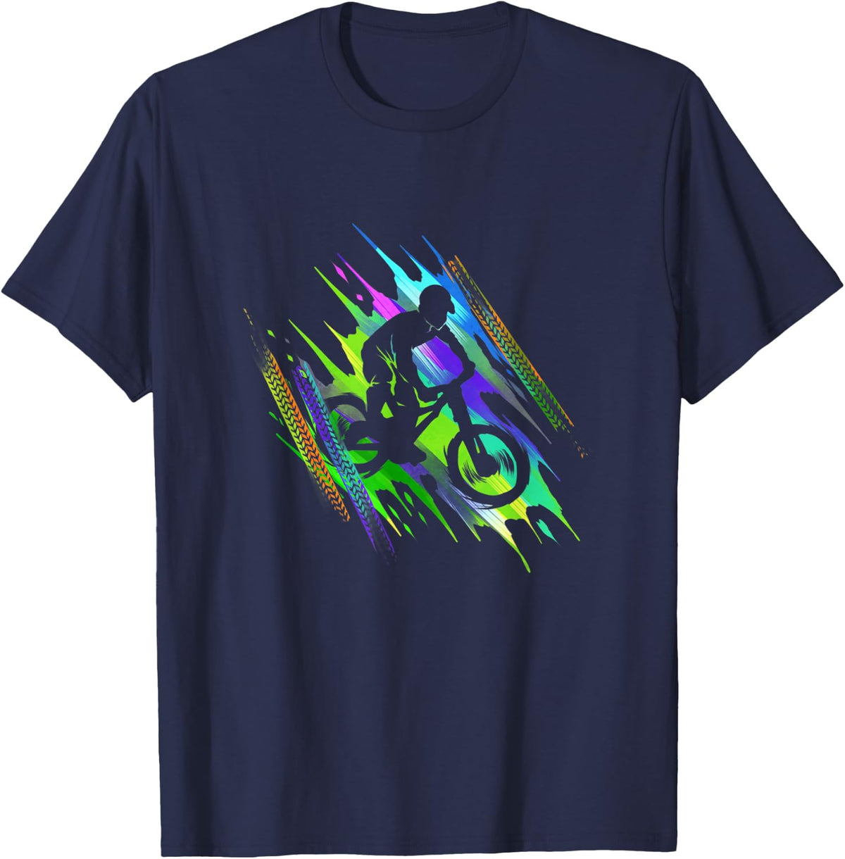Cycling Lover Bicycle Design Mountain Bike Tour Cycle Trip T-Shirt - Navy Blue