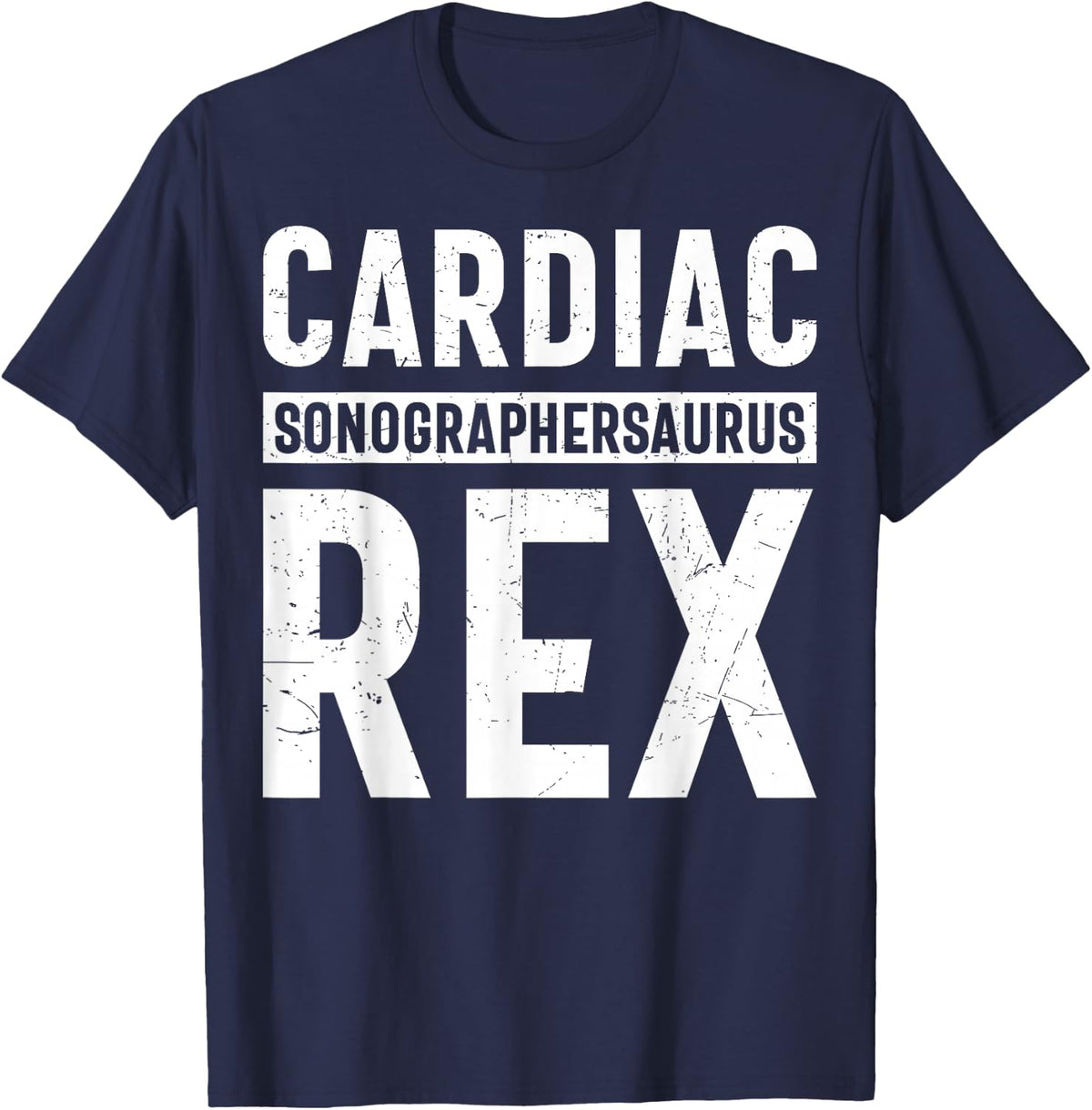 Cardiac Sonographersaurus Rex - Dinosaur Lover Sonography T-Shirt - Navy Blue