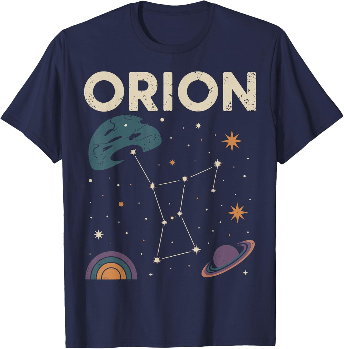 Orion Constellation Astronomy Lover Stargazing Gift T-Shirt - Navy Blue