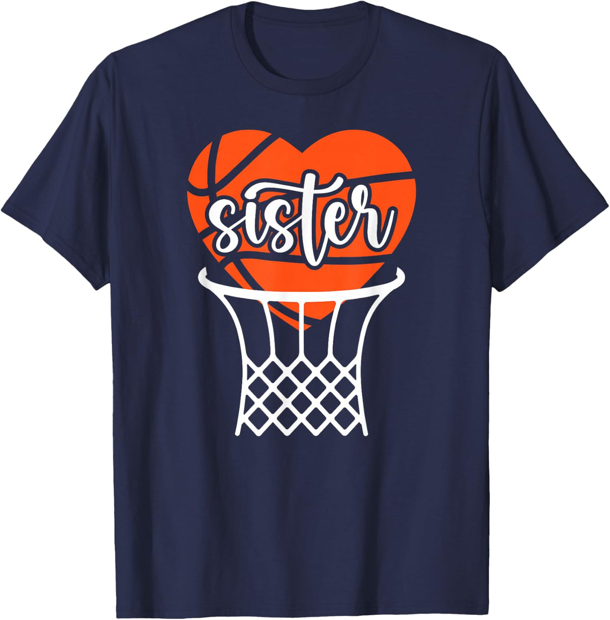 Basketball Sister Basketball Player's Sister Basketball Sis T-Shirt - Navy Blue