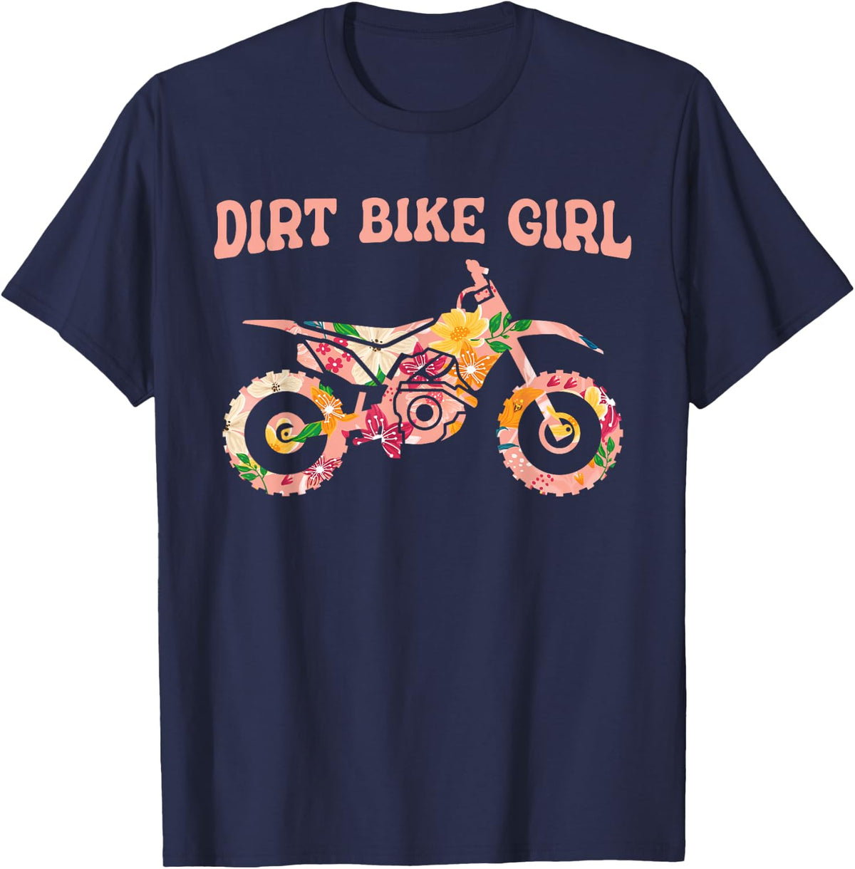 Funny Dirt Bike Motocross Dirt Biking - Dirt Bike Girl T-Shirt - Navy Blue