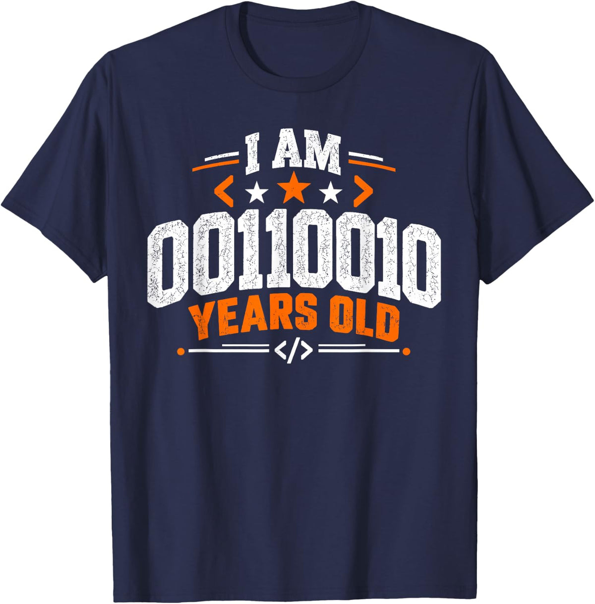50th Birthday Binary Code Programmer Tech Humor T-Shirt - Navy Blue