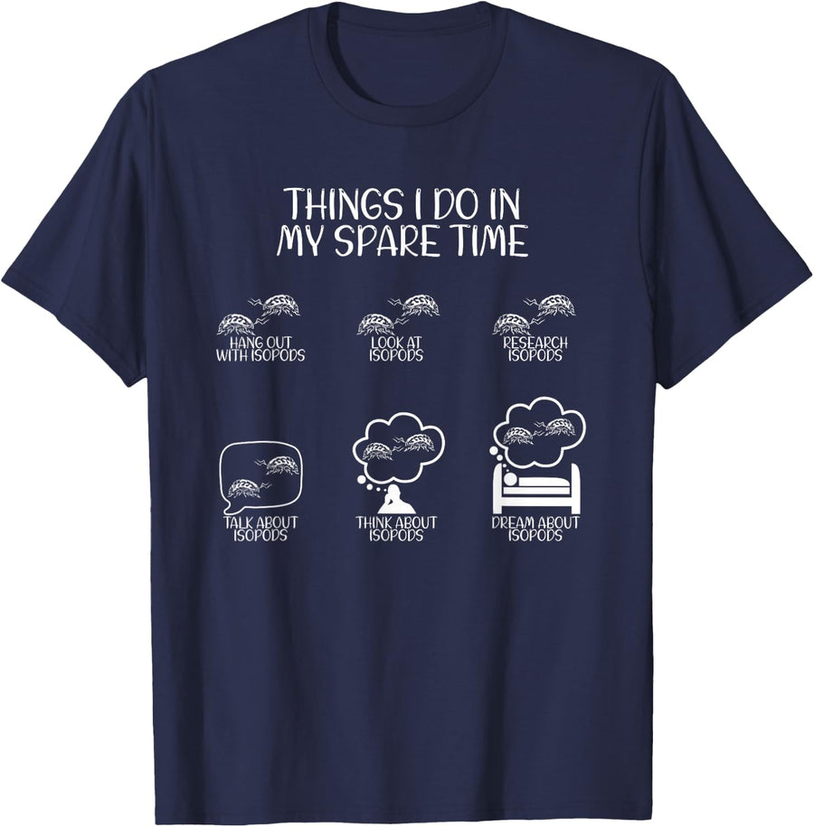 Rollie Pollie | Isopods | Funny Isopod Lover T-Shirt - Navy Blue
