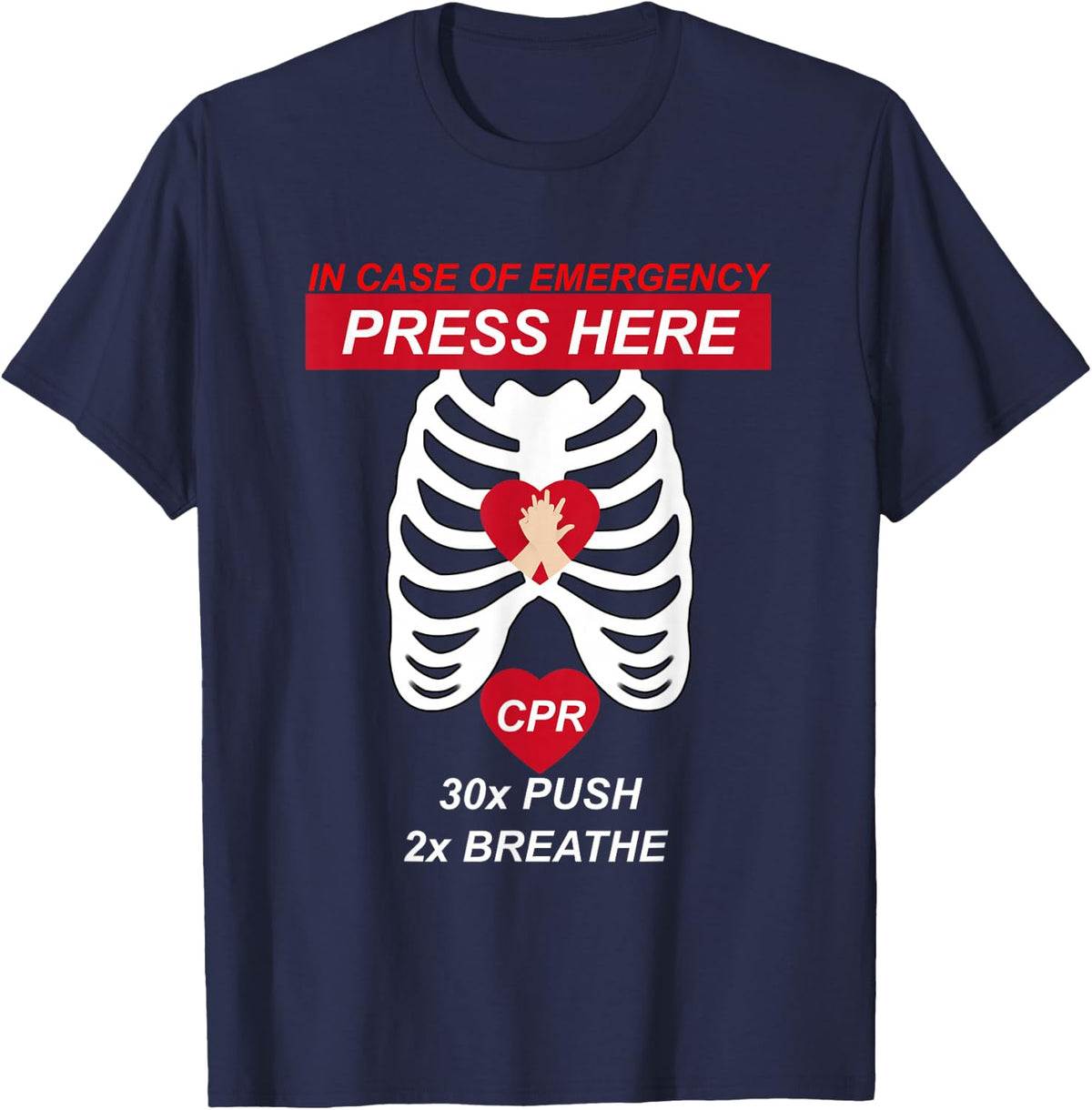 Cpr Instructor TShirt First Aid For Men, Women and Kids T-Shirt - Navy Blue