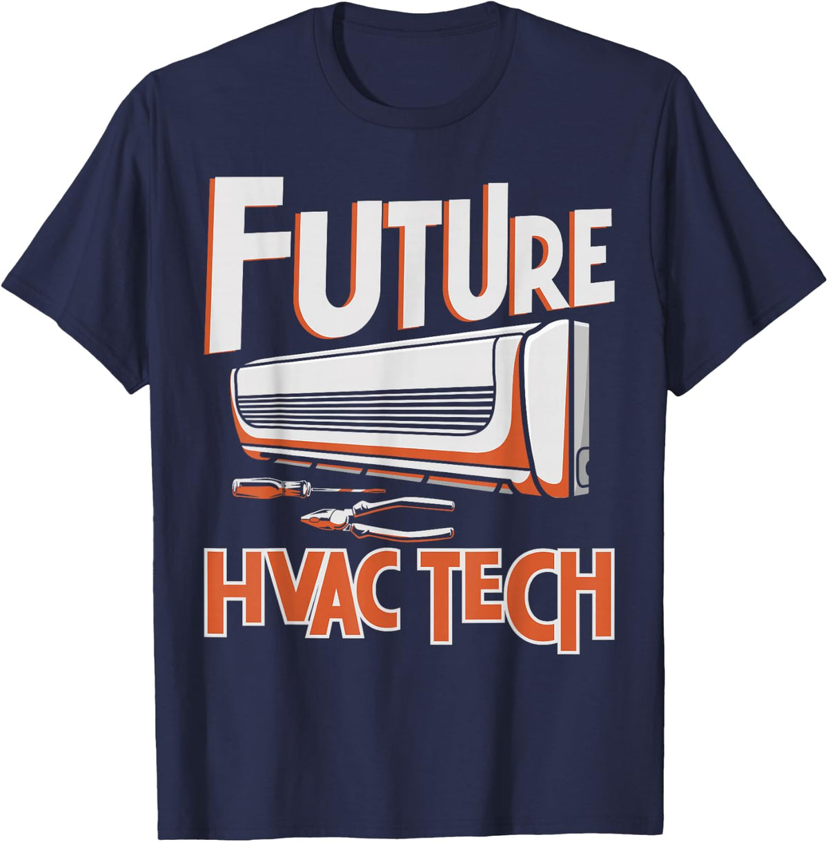 HVAC Technician Tech Vintage Future Hvac Tech T-Shirt - Navy Blue