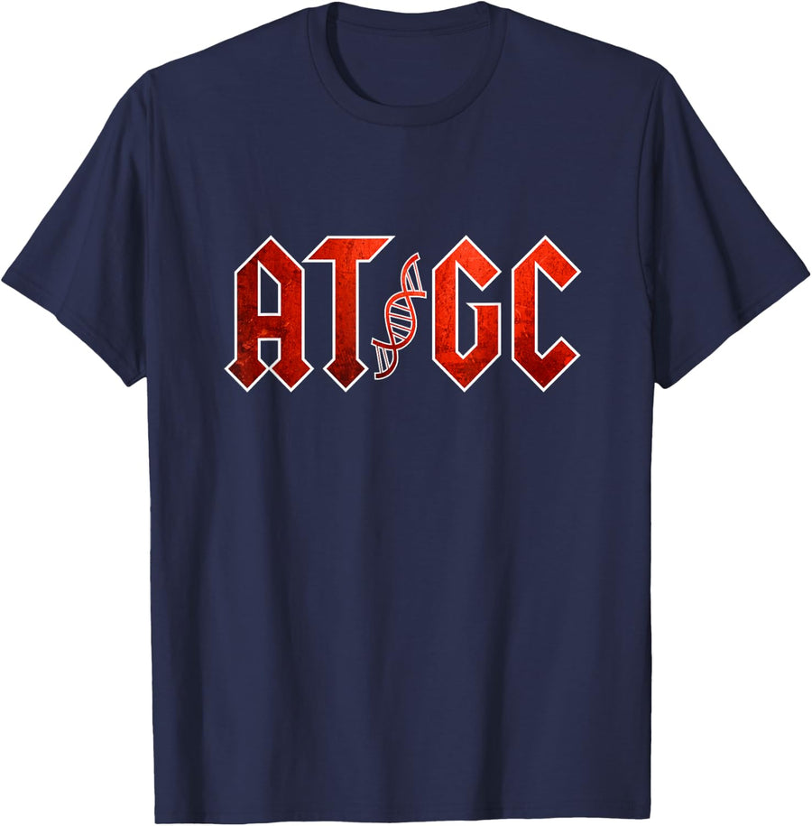 Funny Science Teacher Gift DNA ATGC T Shirt T-Shirt - Navy Blue