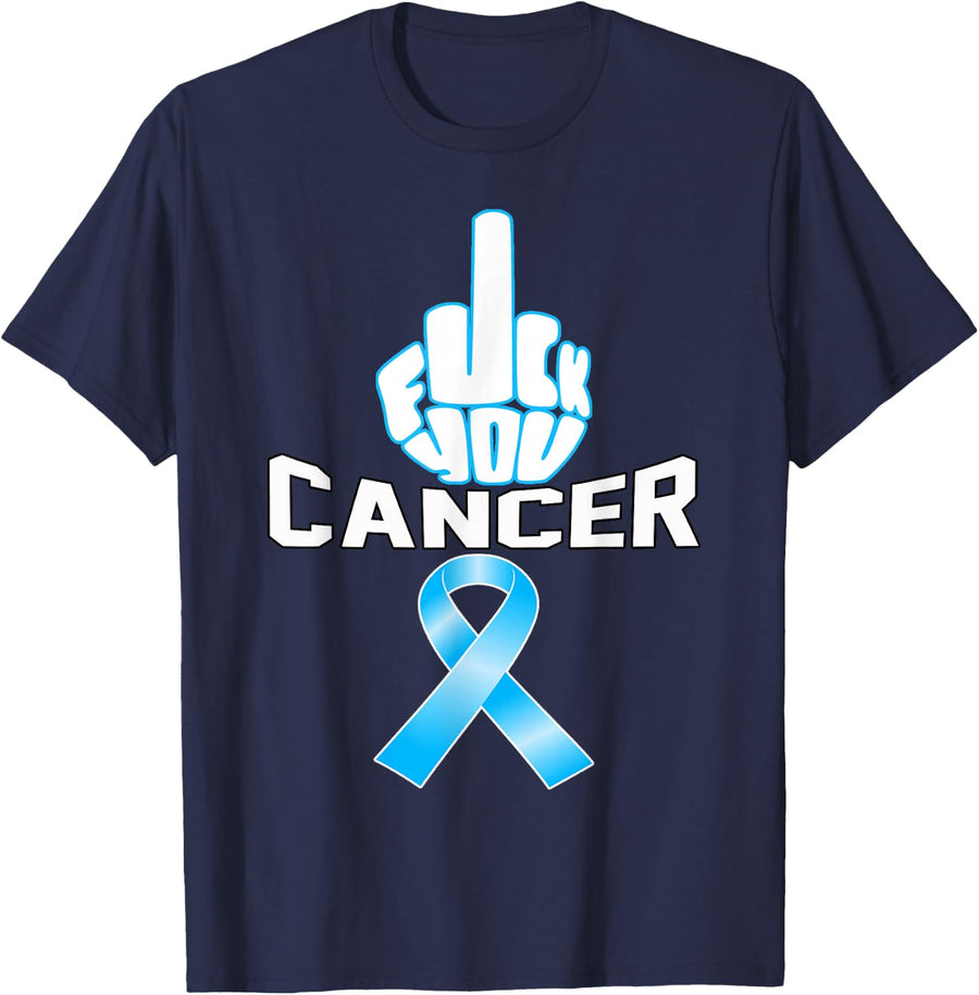 Fuck You cancer sucks Blue ribbon Prostate awareness t shirt T-Shirt - Navy Blue