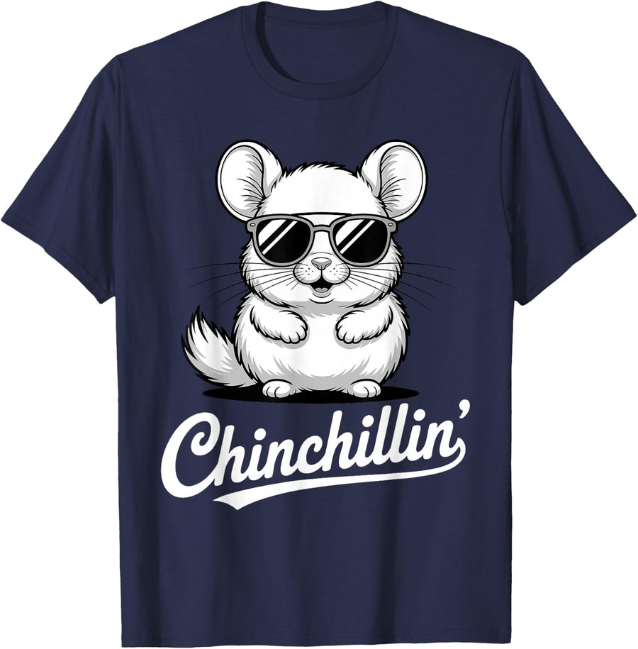Funny Chinchilla Art for Men Women Kids Chinchilla Lover T-Shirt - Navy Blue