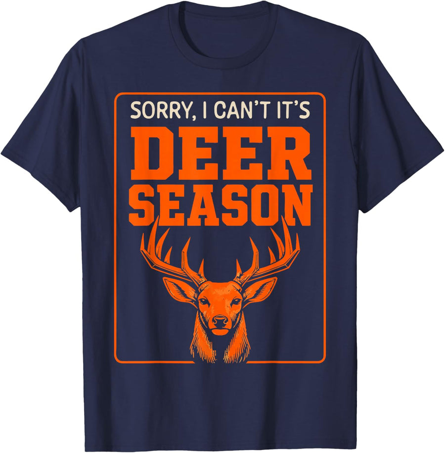 Hunter Deer Season Hunting Whitetail Buck T-Shirt - Navy Blue