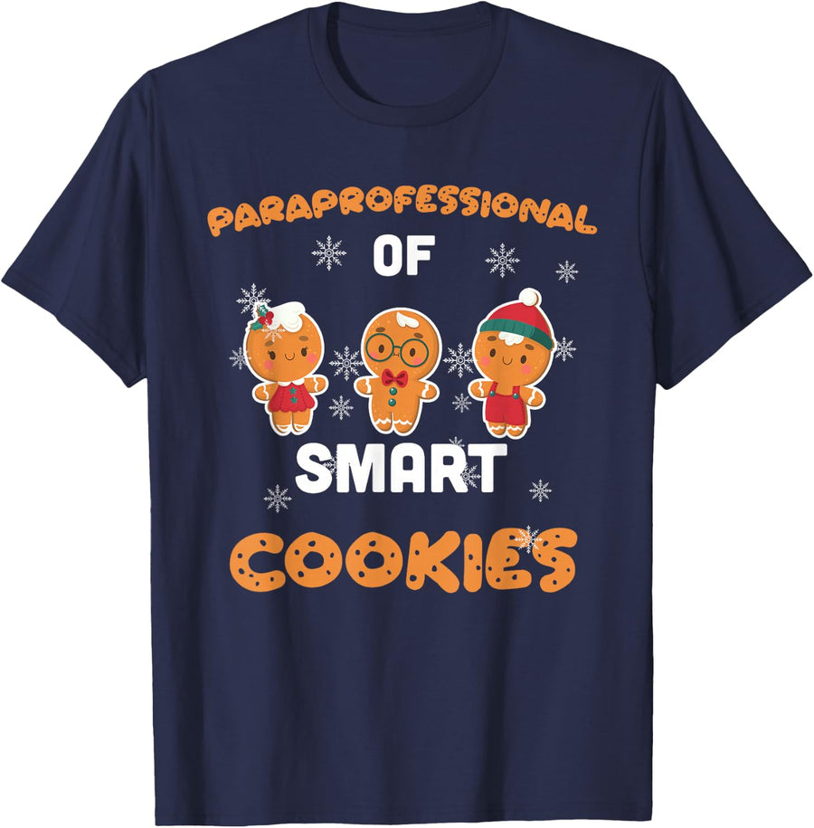 Christmas Costume Paraprofessional of Smart and cute Cookies T-Shirt - Navy Blue