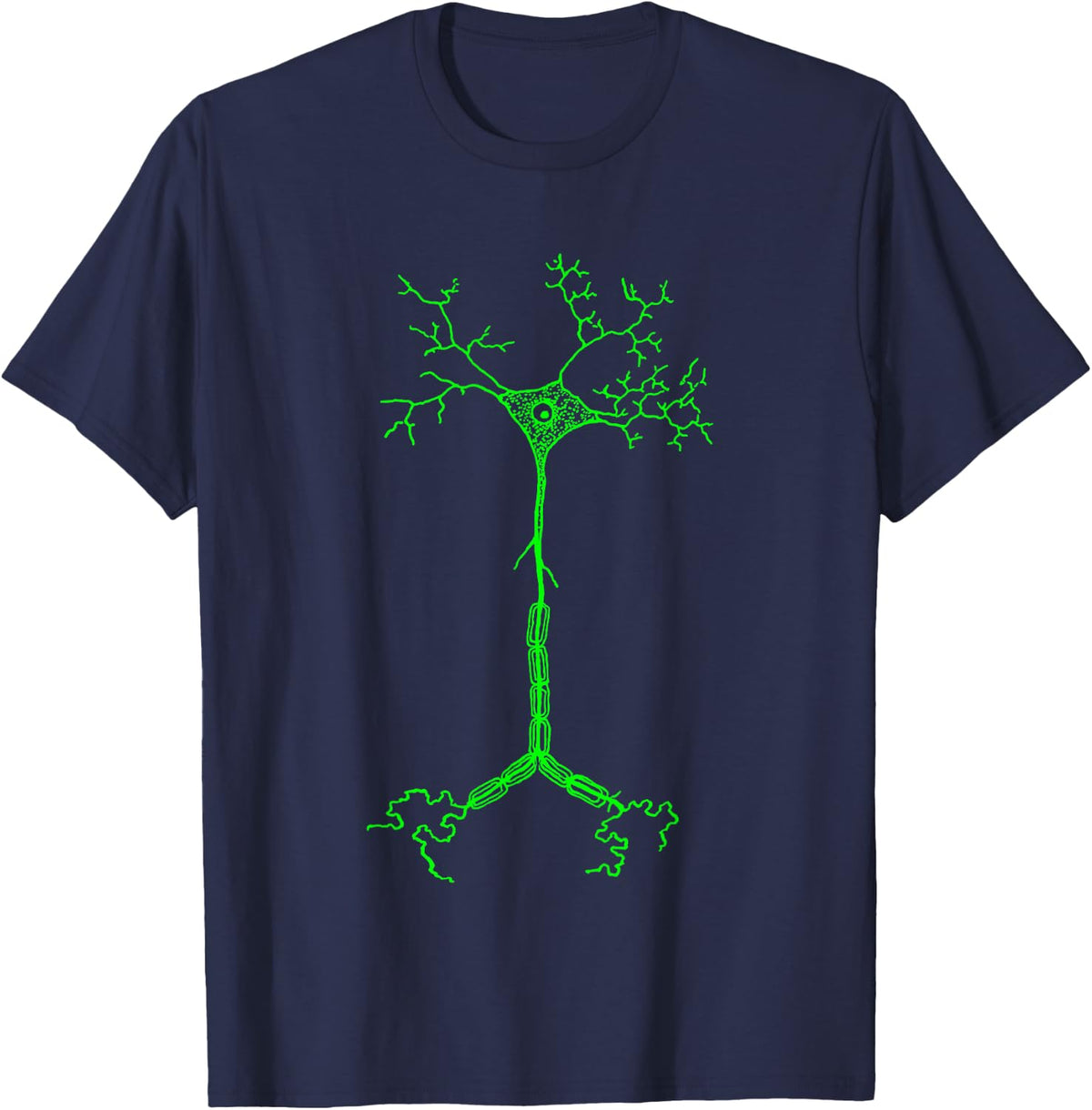 Science Teacher Gift Neuron T-Shirt - Navy Blue