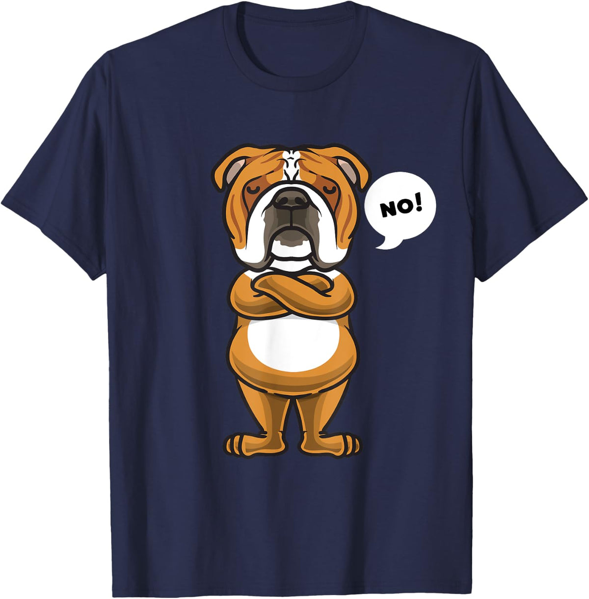 Stubborn English Bulldog Dog T-Shirt - Navy Blue