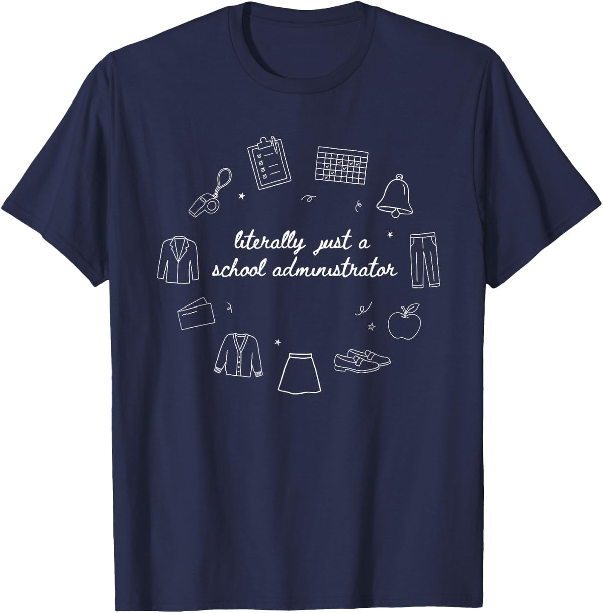 School Administrator Educational Administration Vice T-Shirt - Navy Blue