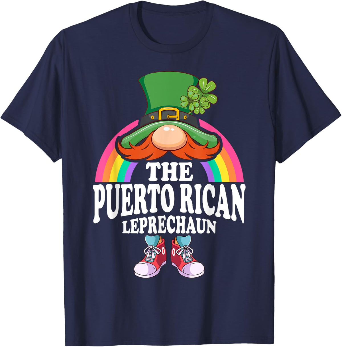 Saint Patrick's Day Funny Matching Outfit The Puerto Rican Leprechaun St Patricks Day Costume T-Shirt, Small - Navy Blue