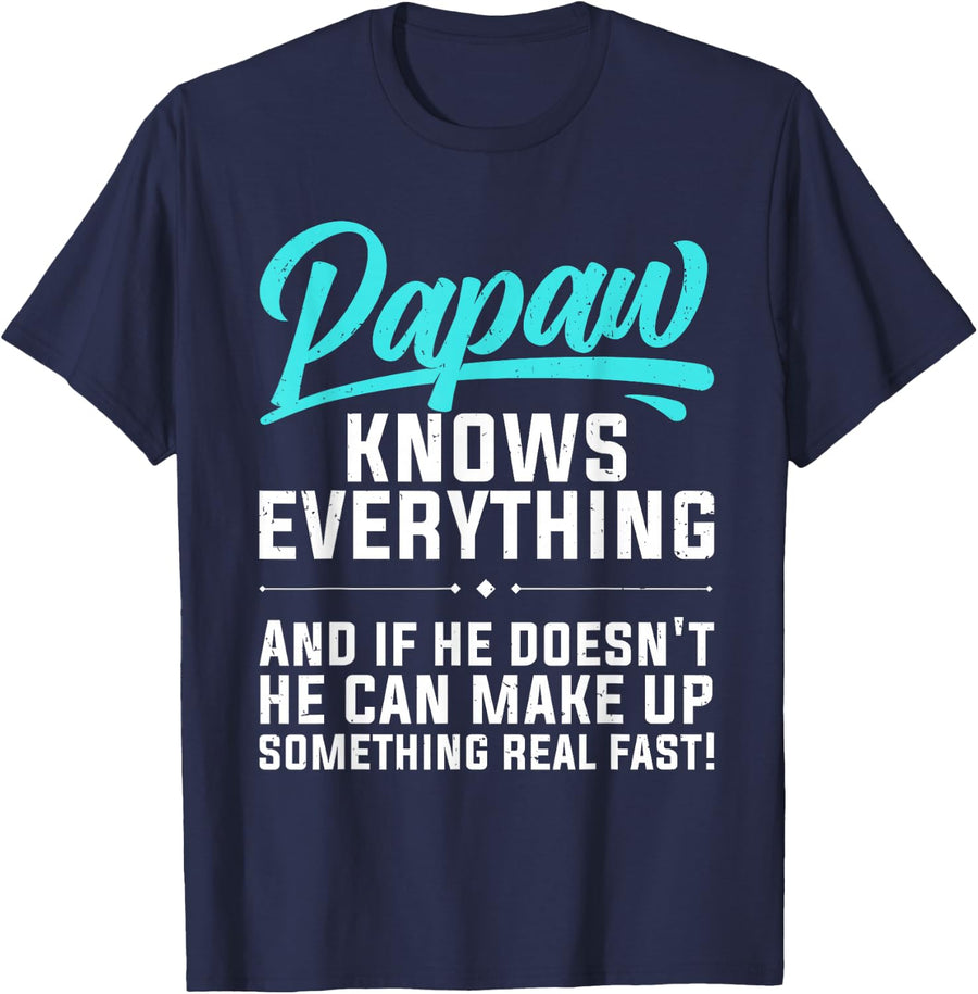 Best Papaw Art for Grandpa from Grandkid Grandchildren Papaw T-Shirt - Navy Blue