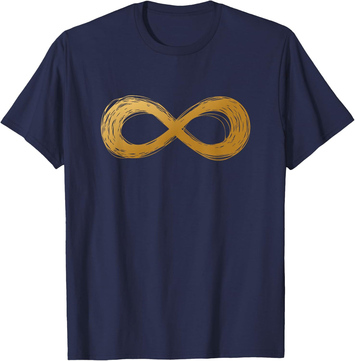 Golden Infinity Neurodiversity Symbol - Autism awareness T-Shirt - Navy Blue