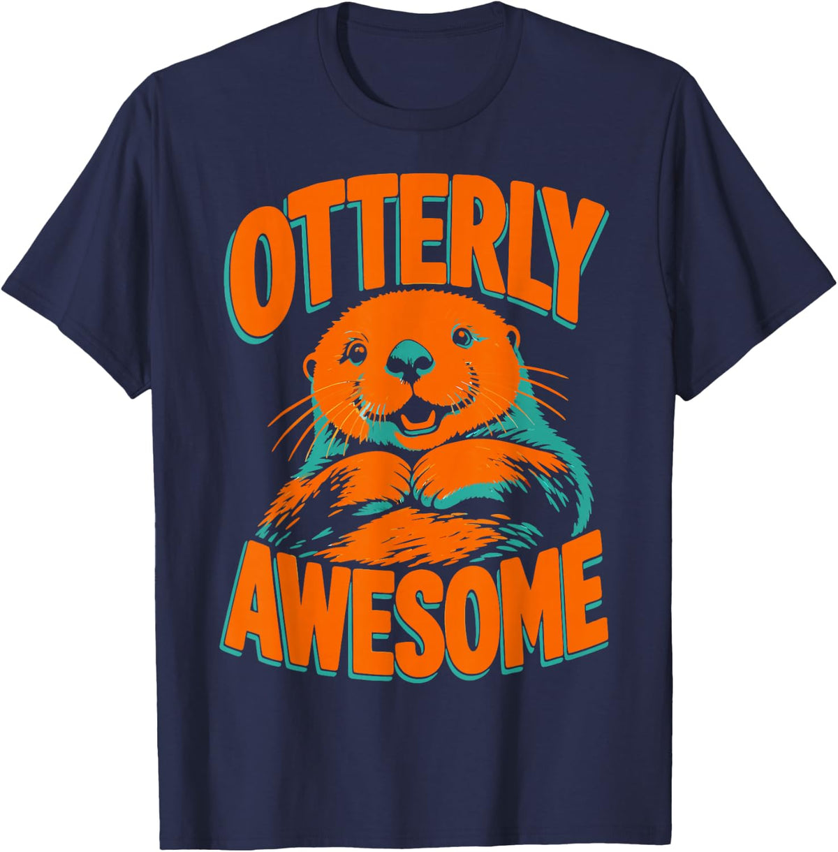 Awesome Otter Lover Cute Otters T-Shirt - Navy Blue