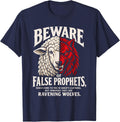 Beware of False Prophets Biblical Wolf Sheep Verse T-Shirt - Navy Blue